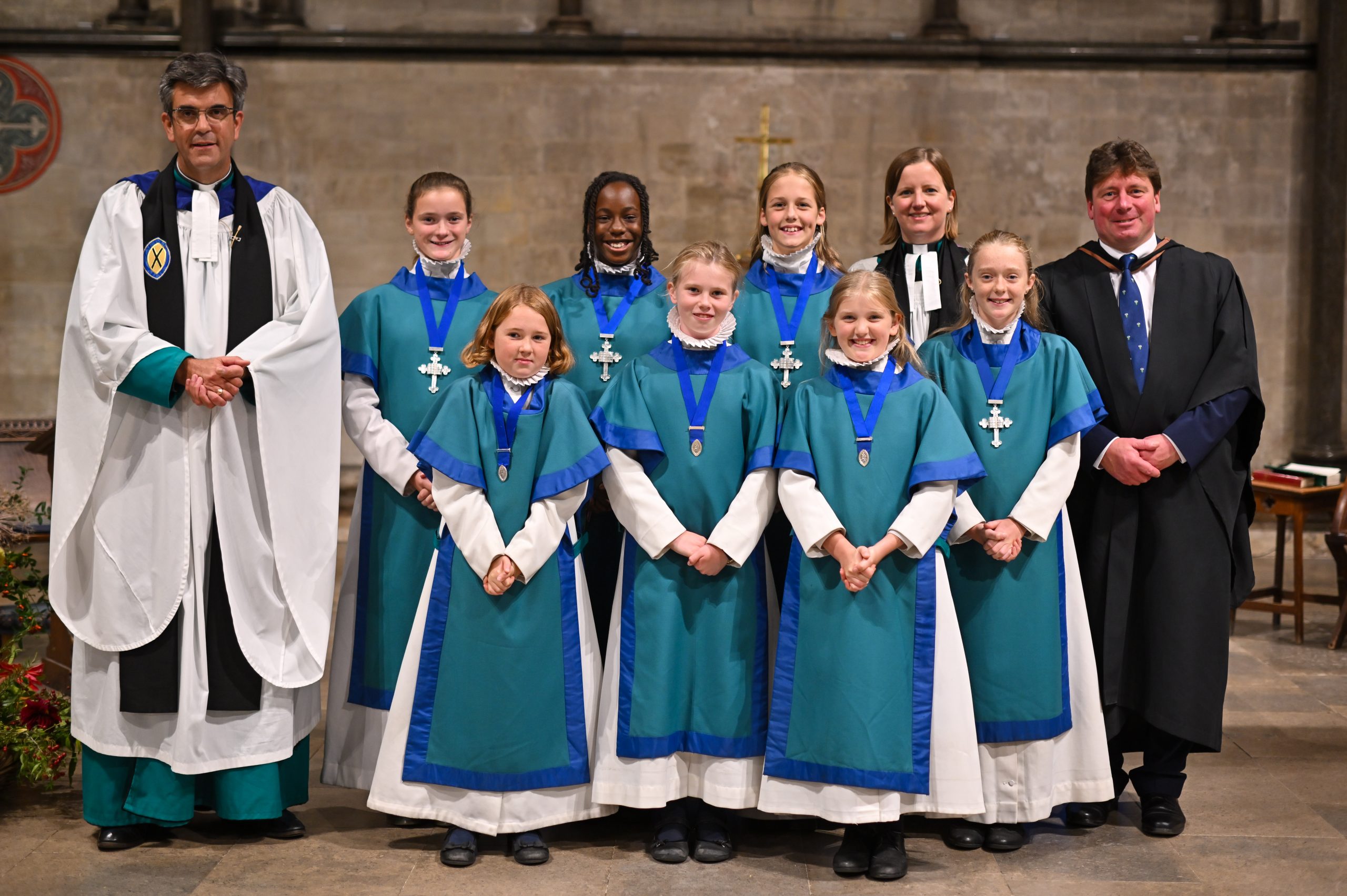 Three new girl choristers admitted to the Cathedral Choir and four more Promoted