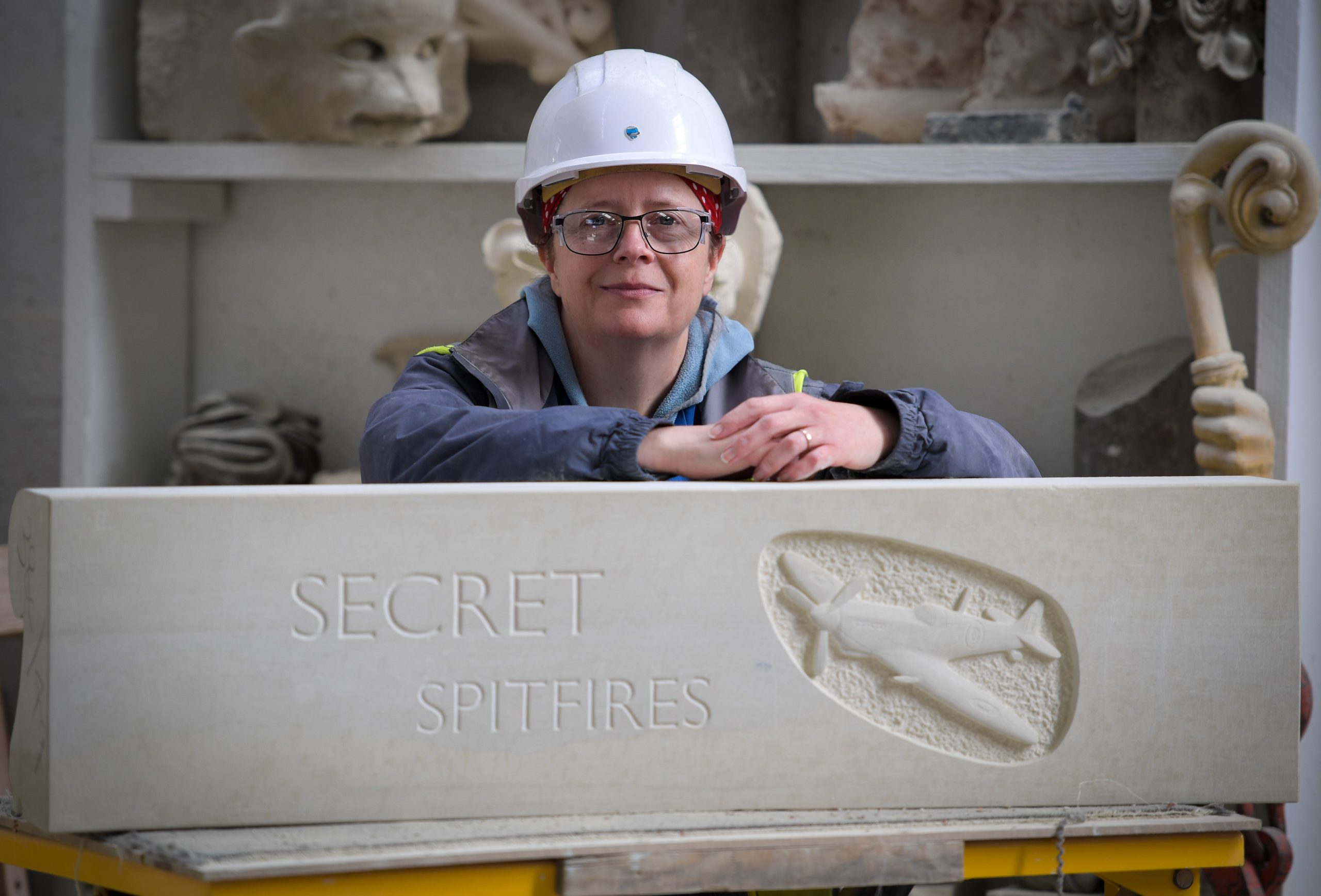 Wiltshire wartime history set in stone – Secret Spitfire memorial fixed on the east face of Salisbury Cathedral