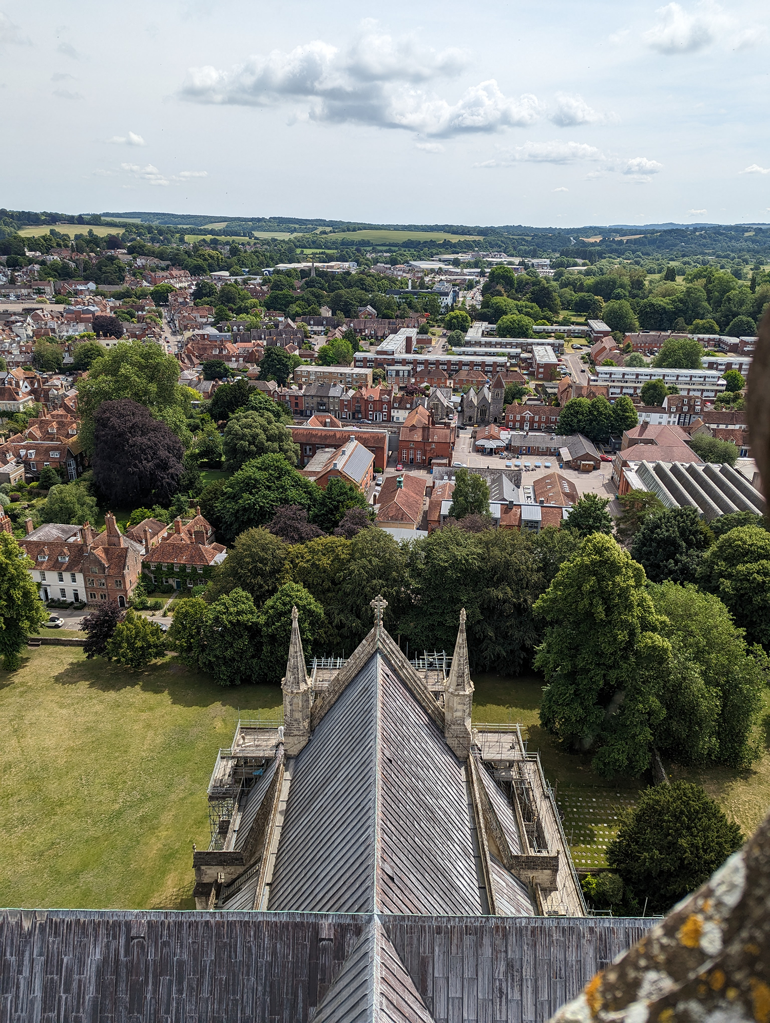 View of Salisbury from the tower balcony