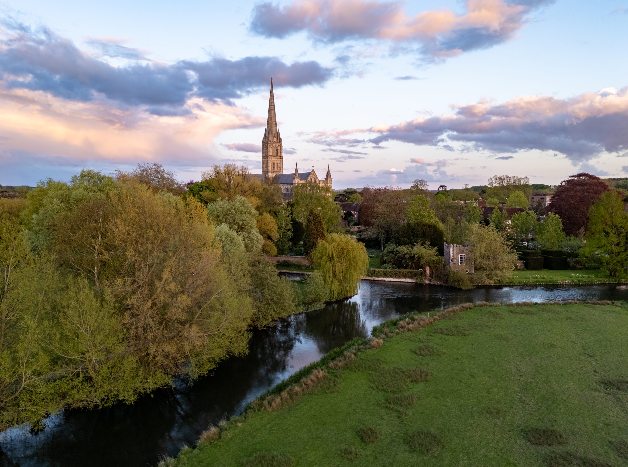 View of the Cathedral taken from the watermeadows to the South-West